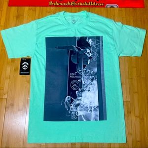 NWT Smokers Only premiere stoner wear mint green 420 Graphic crewneck T-shirt